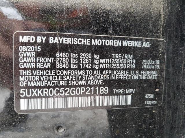 Photo 10 from auction – 2016 BMW X5 XDRIVE3 with VIN 5UXKR0C52G0P21189