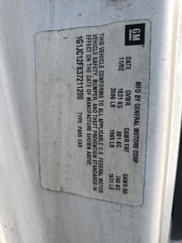Photo 10 from auction – 2003 CHEVROLET CAVALIER with VIN 1G1JC12FX37211200