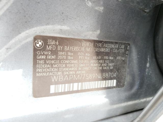 Photo 10 from auction – 2009 BMW 335 I with VIN WBAPM77589NL88704