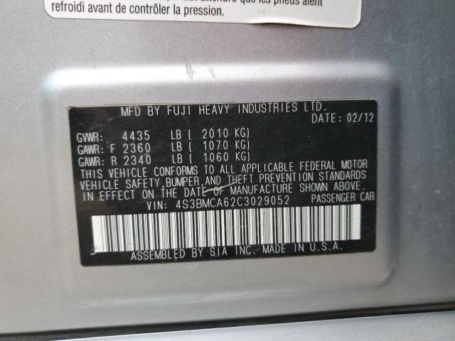 Photo 10 from auction – 2012 SUBARU LEGACY 2.5 with VIN 4S3BMCA62C3029052