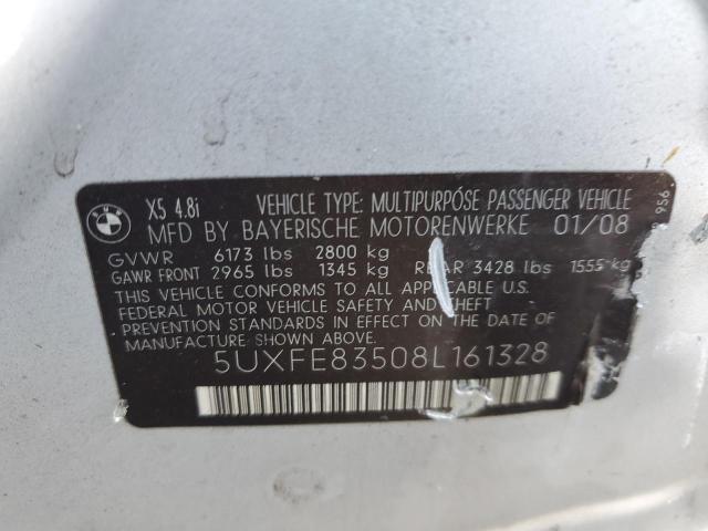 Photo 10 from auction – 2008 BMW X5 4.8I with VIN 5UXFE83508L161328