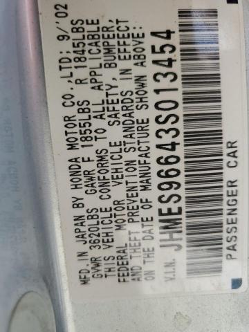 Photo 10 from auction – 2003 HONDA CIVIC HYBR with VIN JHMES96643S013454
