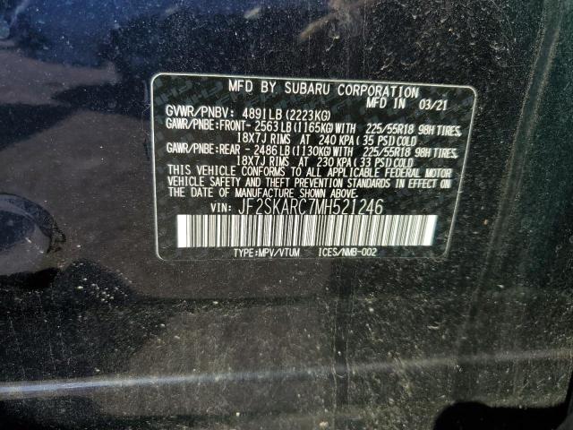Photo 10 from auction – 2021 SUBARU FORESTER S with VIN JF2SKARC7MH521246