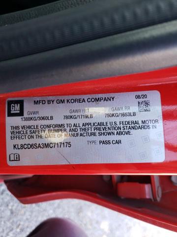 Photo 10 from auction – 2021 CHEVROLET SPARK 1LT with VIN KL8CD6SA3MC717175