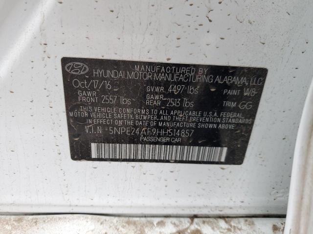 Photo 10 from auction – 2017 HYUNDAI SONATA SE with VIN 5NPE24AF9HH514857