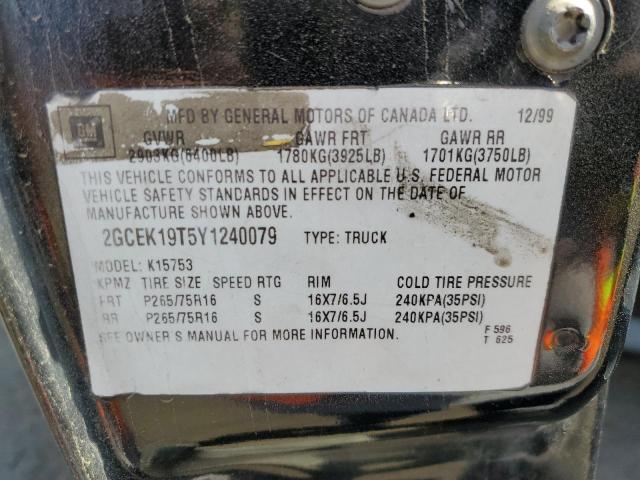 Photo 10 from auction – 2000 CHEVROLET SILVERADO with VIN 2GCEK19T5Y1240079