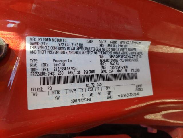 Photo 10 from auction – 2017 FORD FOCUS SE with VIN 1FADP3F23HL271710