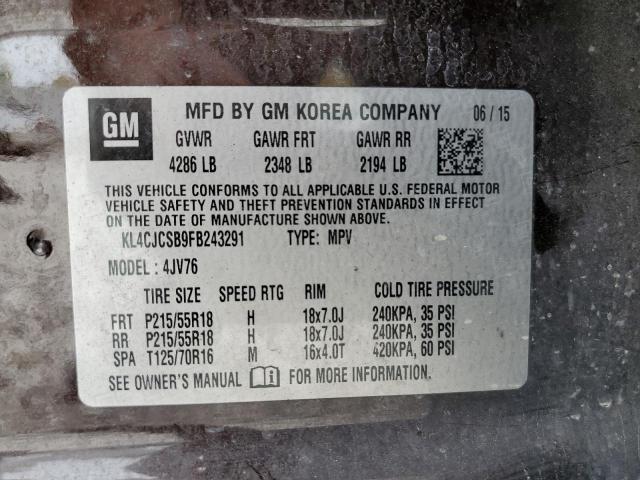 Photo 10 from auction – 2015 BUICK ENCORE with VIN KL4CJCSB9FB243291