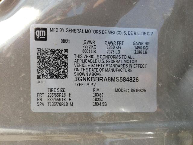 Photo 10 from auction – 2021 CHEVROLET BLAZER 1LT with VIN 3GNKBBRA8MS584826