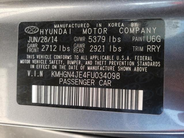 Photo 10 from auction – 2015 HYUNDAI GENESIS 3. with VIN KMHGN4JE4FU034098