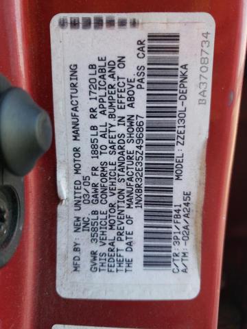 Photo 10 from auction – 2005 TOYOTA COROLLA CE with VIN 1NXBR32E35Z496867