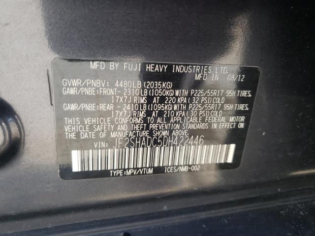 Photo 10 from auction – 2013 SUBARU FORESTER 2 with VIN JF2SHADC5DH422446