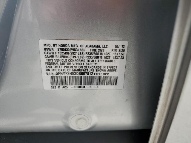 Photo 10 from auction – 2013 HONDA PILOT EXL with VIN 5FNYF3H53DB007812