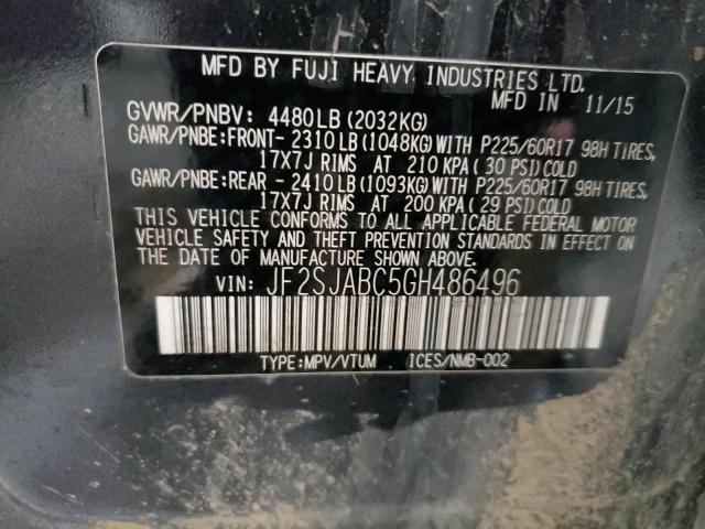 Photo 10 from auction – 2016 SUBARU FORESTER 2 with VIN JF2SJABC5GH486496