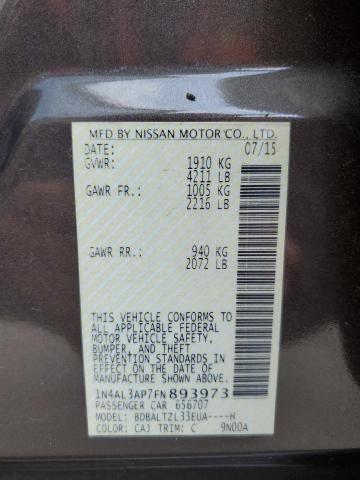 Photo 10 from auction – 2015 NISSAN ALTIMA 2.5 with VIN 1N4AL3AP7FN893973