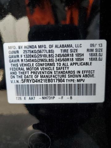 Photo 10 from auction – 2014 ACURA MDX with VIN 5FRYD4H21EB017904