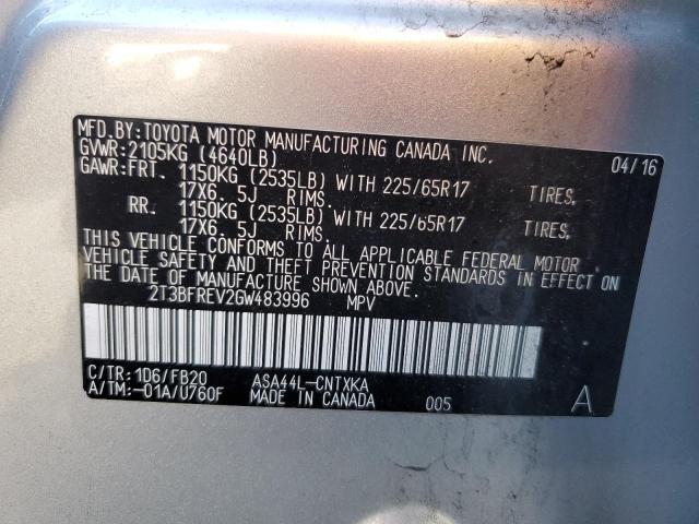 Photo 10 from auction – 2016 TOYOTA RAV4 LE with VIN 2T3BFREV2GW483996