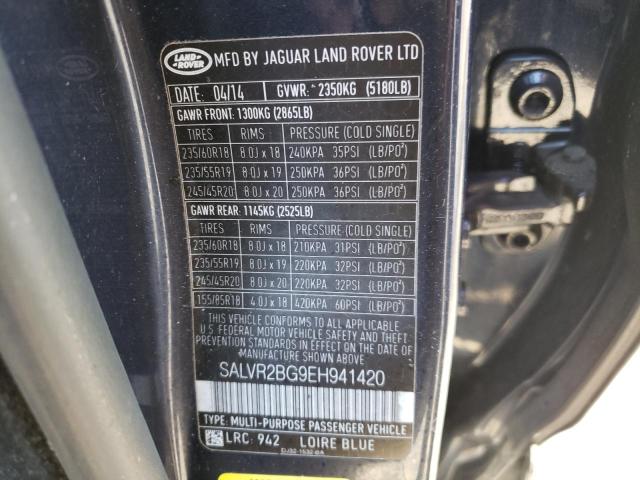 Photo 10 from auction – 2014 LAND ROVER RANGE ROVE with VIN SALVR2BG9EH941420