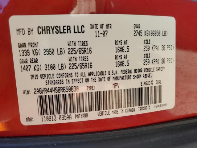 Photo 10 from auction – 2008 CHRYSLER TOWN & COU with VIN 2A8HR44H98R650830