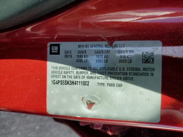 Photo 10 from auction – 2017 BUICK VERANO with VIN 1G4PS5SK3H4111002