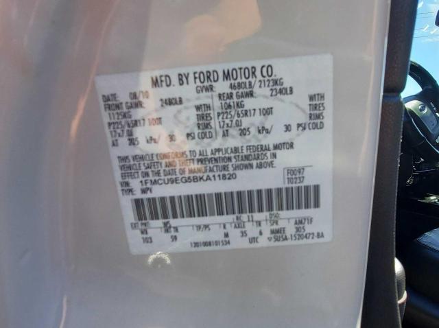 Photo 10 from auction – 2011 FORD ESCAPE LIM with VIN 1FMCU9EG5BKA11820