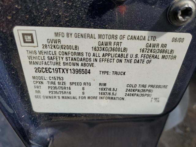 Photo 10 from auction – 2000 CHEVROLET SILVERADO with VIN 2GCEC19TXY1396504