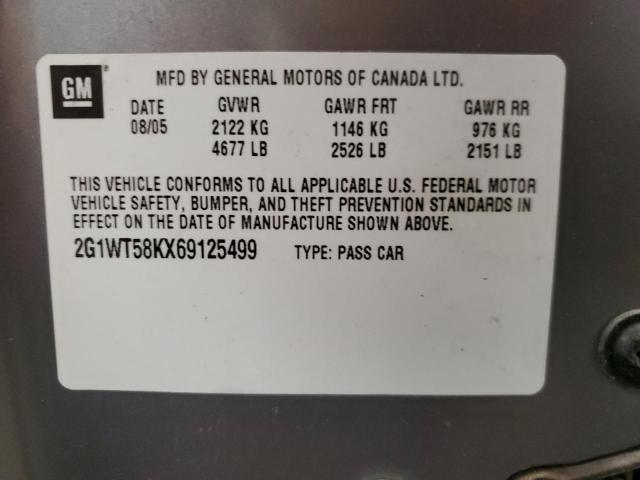 Photo 10 from auction – 2006 CHEVROLET IMPALA LT with VIN 2G1WT58KX69125499
