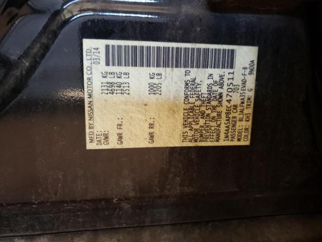 Photo 10 from auction – 2014 NISSAN MAXIMA S with VIN 1N4AA5AP8EC470511