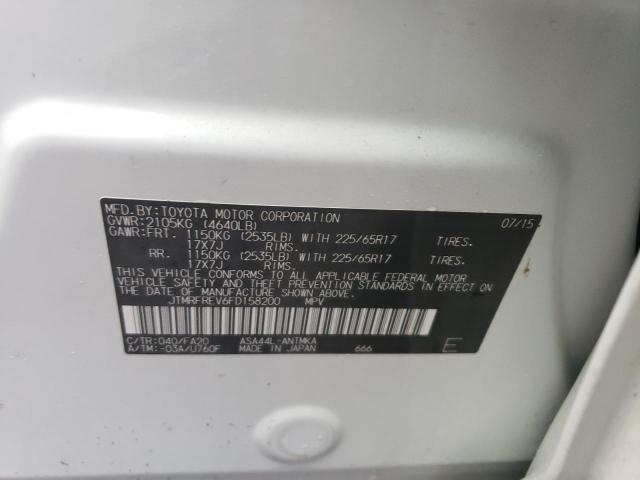 Photo 10 from auction – 2015 TOYOTA RAV4 XLE with VIN JTMRFREV6FD158200