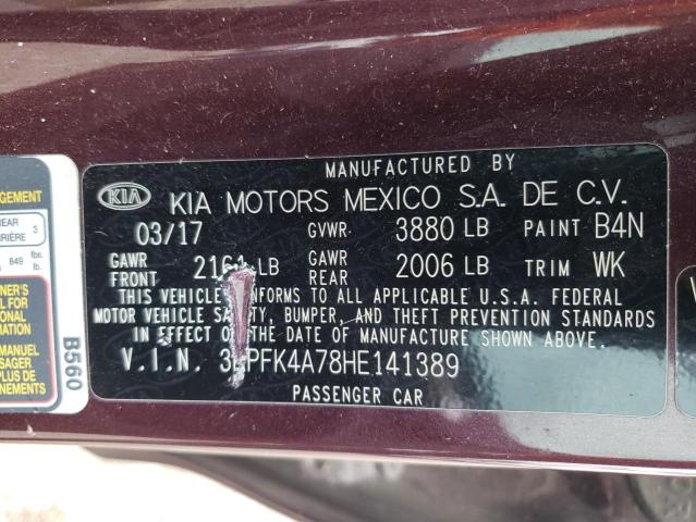 Photo 10 from auction – 2017 KIA FORTE LX with VIN 3KPFK4A78HE141389