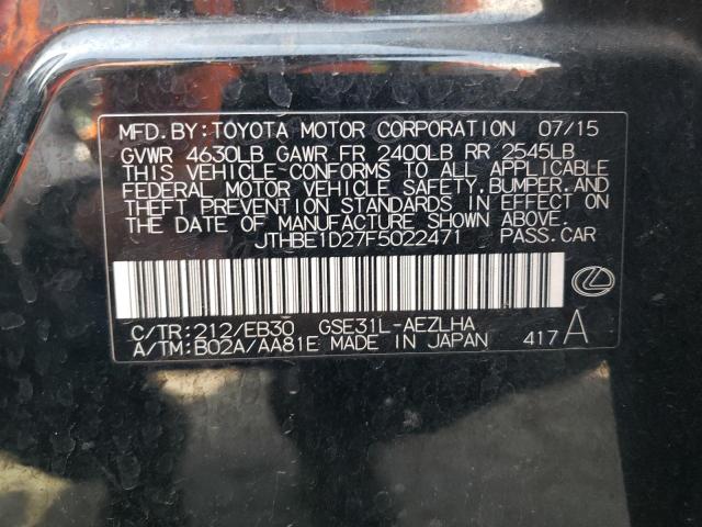 Photo 10 from auction – 2015 LEXUS IS 350 with VIN JTHBE1D27F5022471