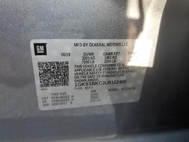 Photo 10 from auction – 2020 GMC YUKON SLT with VIN 1GKS1BKC2LR102400