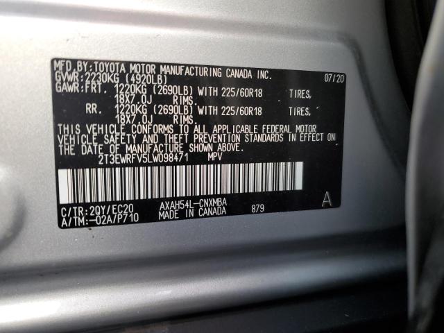 Photo 10 from auction – 2020 TOYOTA RAV4 XSE with VIN 2T3EWRFV5LW098471