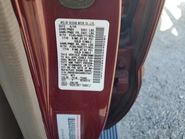 Photo 10 from auction – 2004 NISSAN PATHFINDER with VIN JN8DR09X04W807097
