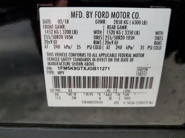 Photo 10 from auction – 2018 FORD EXPLORER S with VIN 1FM5K8GTXJGB11271