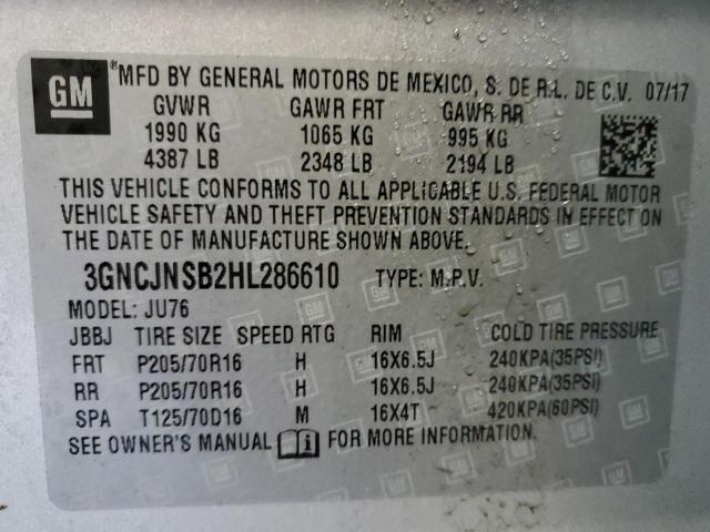 Photo 10 from auction – 2017 CHEVROLET TRAX LS with VIN 3GNCJNSB2HL286610