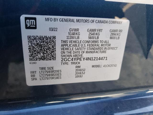 Photo 10 from auction – 2022 CHEVROLET SILVERADO with VIN 2GC4YPEY4N1214471