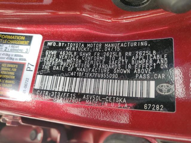 Photo 10 from auction – 2015 TOYOTA CAMRY LE with VIN 4T1BF1FK7FU955090