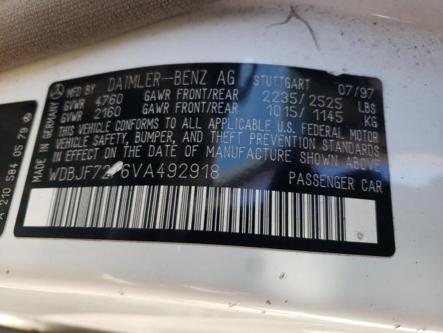 Photo 10 from auction – 1997 MERCEDES-BENZ E-CLASS with VIN WDBJF72F6VA492918
