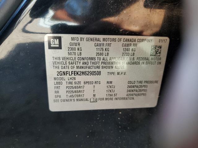 Photo 10 from auction – 2017 CHEVROLET EQUINOX LT with VIN 2GNFLFEK2H6290508