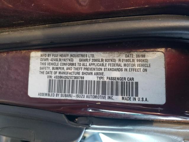 Photo 10 from auction – 1999 SUBARU LEGACY L with VIN 4S3BK4352X7300769