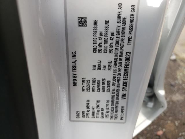 Photo 10 from auction – 2021 TESLA MODEL 3 with VIN 5YJ3E1EC9MF050023