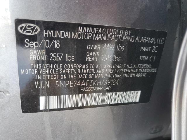 Photo 10 from auction – 2019 HYUNDAI SONATA SE with VIN 5NPE24AF3KH739184