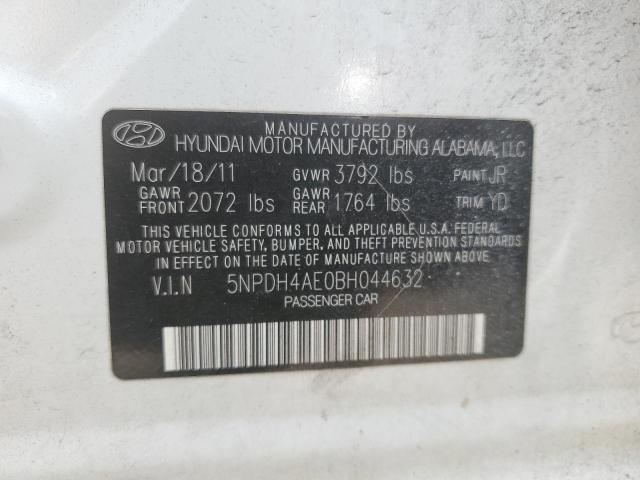 Photo 10 from auction – 2011 HYUNDAI ELANTRA GL with VIN 5NPDH4AE0BH044632