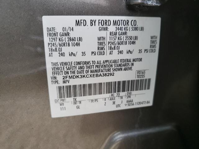 Photo 10 from auction – 2014 FORD EDGE LIMIT with VIN 2FMDK3KCXEBA38292