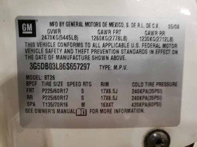 Photo 10 from auction – 2006 BUICK RENDEZVOUS with VIN 3G5DB03L86S657297