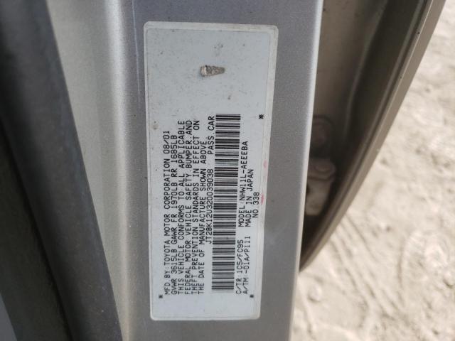 Photo 10 from auction – 2002 TOYOTA PRIUS with VIN JT2BK12U320039038