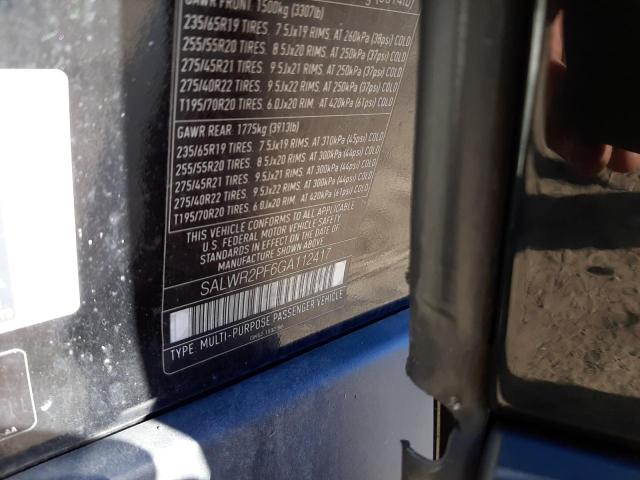 Photo 10 from auction – 2016 LAND ROVER RANGE ROVE with VIN SALWR2PF6GA112417