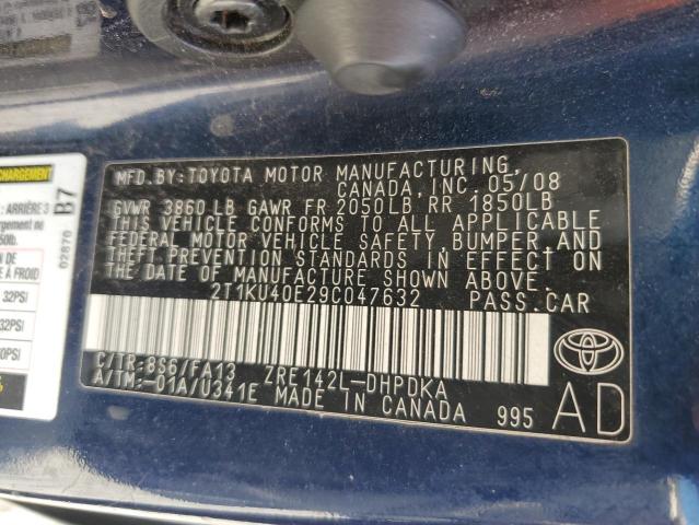 Photo 10 from auction – 2009 TOYOTA COROLLA MA with VIN 2T1KU40E29C047632