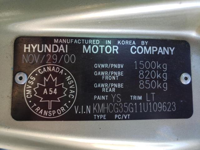 Photo 10 from auction – 2001 HYUNDAI ACCENT BAS with VIN KMHCG35G11U109623